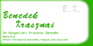 benedek krasznai business card